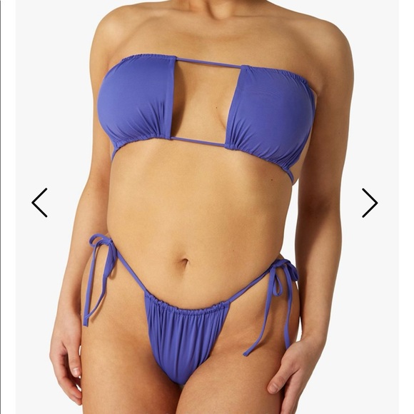 Ruched Bandeau Swim Suit Top - Picture 2 of 8